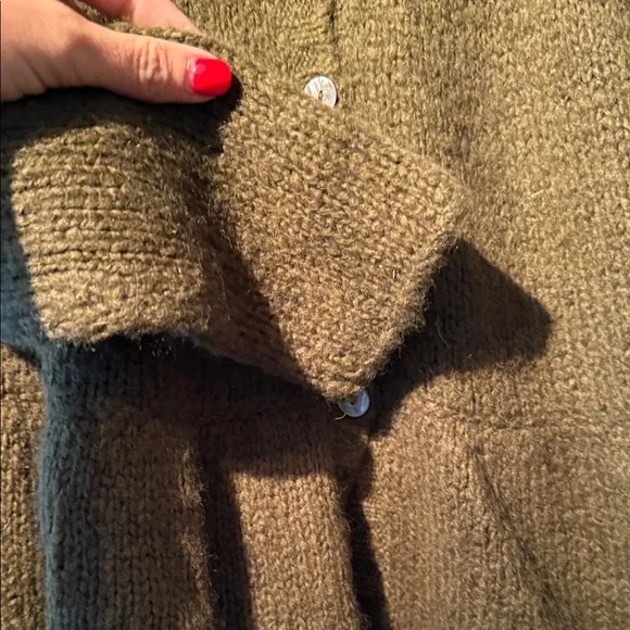 Free People Olive Green Button-Up Cardigan NWT - Picture 7 of 11